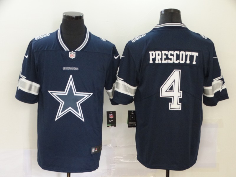 Men's Dallas Cowboys Dak Prescott #4 Navy Jersey